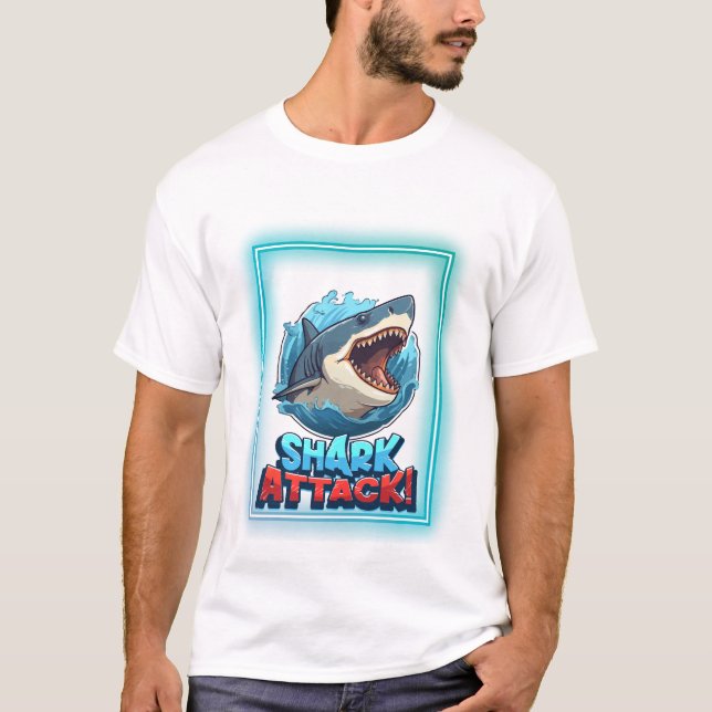 Shark Attack Graphic T-Shirt – Bold Ocean Predator (Front)