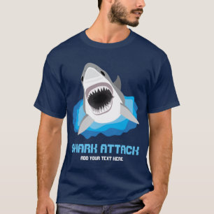 Shark Attack - Great White Shark Jaws Wide T-Shirt