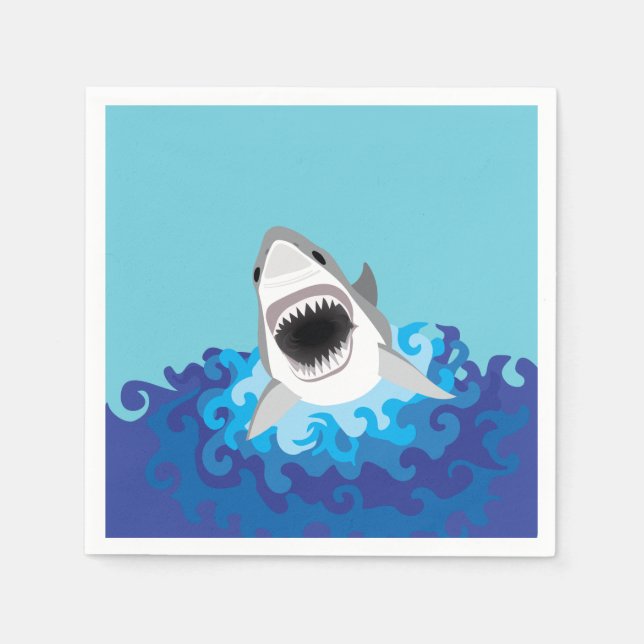 Shark Attack - Great White Shark Napkins (Front)