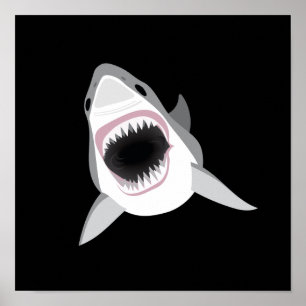 Shark Attack - Great White Shark Shows its Bite Poster