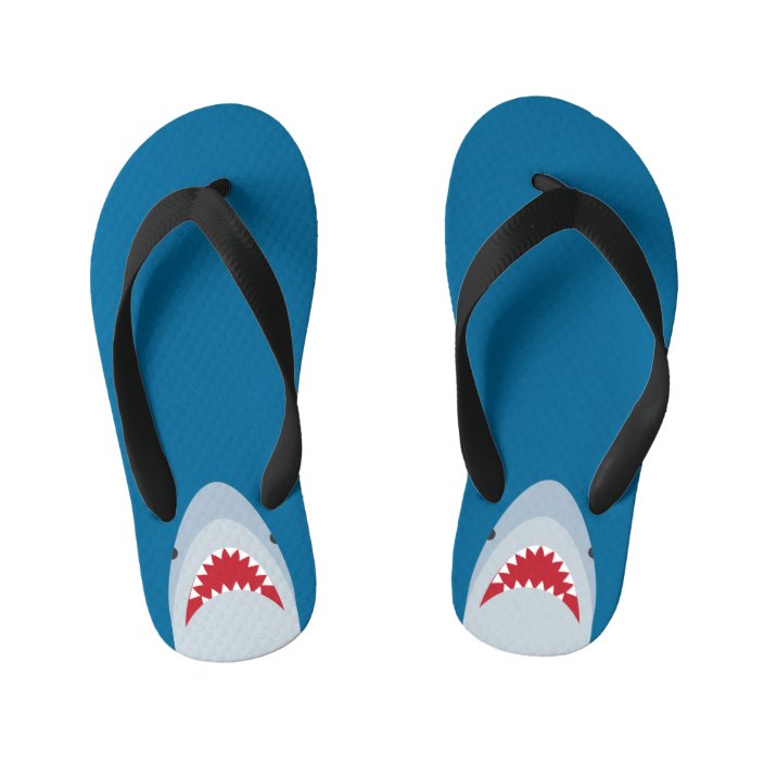Shark Attack Kids Flip Flops | Zazzle.com