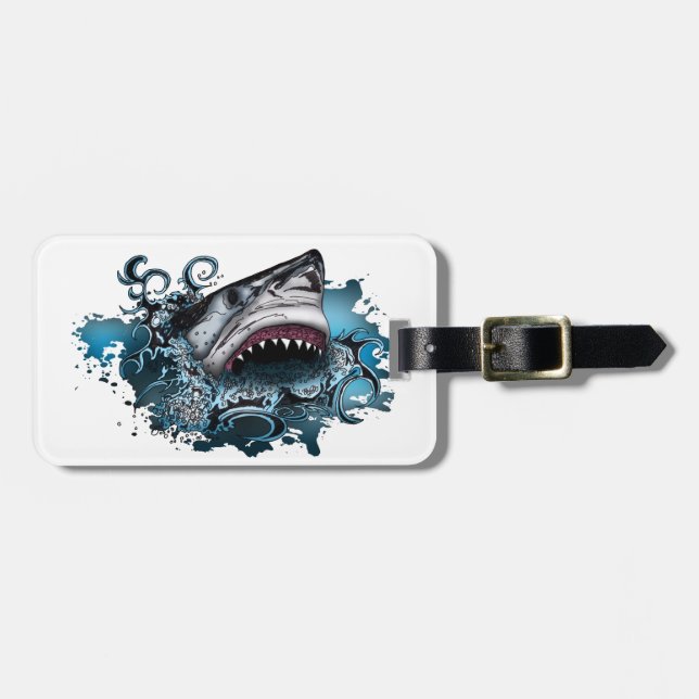 Shark Attack Luggage Tag (Front Horizontal)