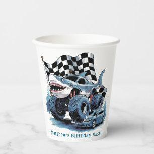 Shark Attack Monster Truck Birthday Bash Paper Cups