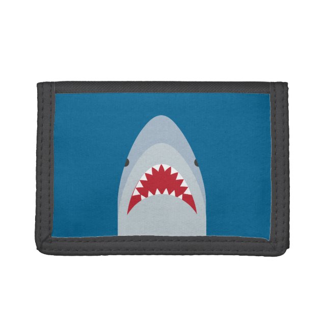 Shark Attack Nylon Trifold Wallet (Front)