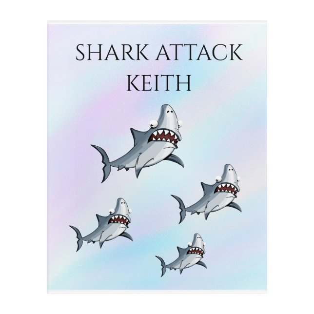 "SHARK ATTACK" PERSONALIZED  ACRYLIC PRINT (Front)