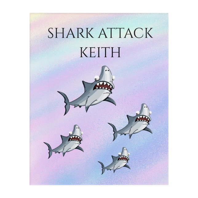 "SHARK ATTACK" PERSONALIZED  ACRYLIC PRINT (Front)
