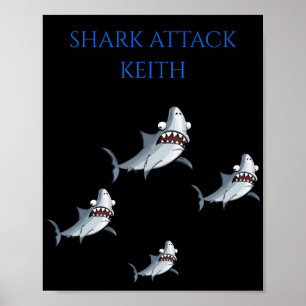"SHARK ATTACK" PERSONALIZED POSTER