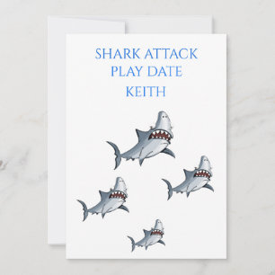 "SHARK ATTACK" PLAY DATE INVITATION