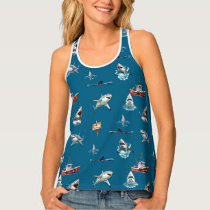 Shark Attack Shark Hunting Design Tank Top