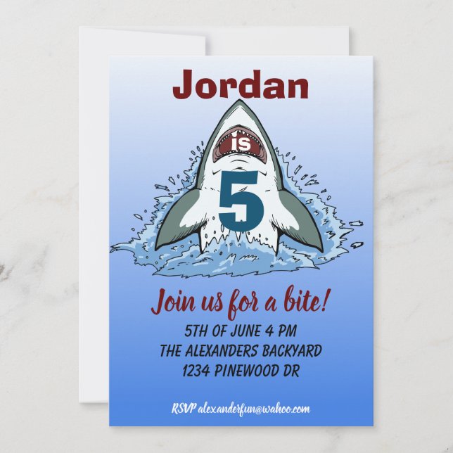 Shark Attack | Shark Invitation Boys Birthday (Front)
