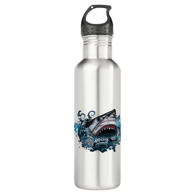 Shark Attack Stainless Steel Water Bottle (Front)