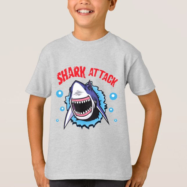 Shark attack t-shirt Shark bite shirt (Front)