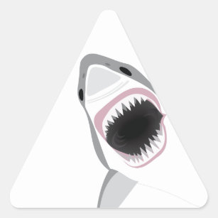 Shark Attack Triangle Sticker