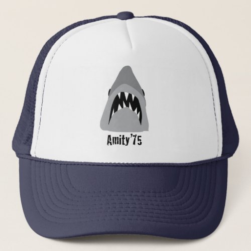 shark attack trucker hat