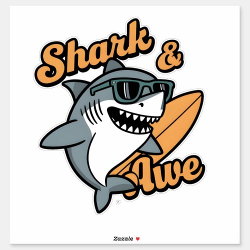 Shark  Awe Fierce Ocean Predator Sticker