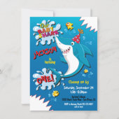 Shark Baby Birthday Party invitation (Front)