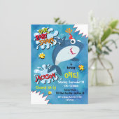 Shark Baby Birthday Party invitation (Standing Front)