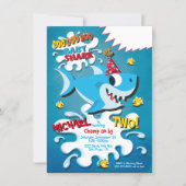 Shark Baby Boy or Girl Birthday Party invitation (Front)