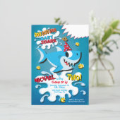 Shark Baby Boy or Girl Birthday Party invitation (Standing Front)