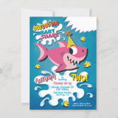 Shark Baby Girl Birthday Party invitation (Front)