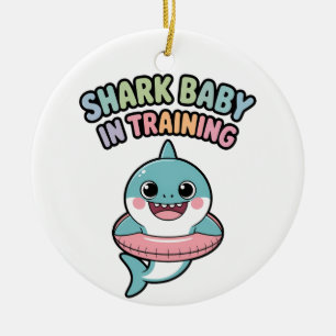 Shark Baby in Training   Kids Ceramic Ornament
