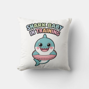Shark Baby in Training Kids Throw Pillow