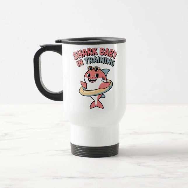 Shark Baby in Training | Kids Travel Mug (Left)