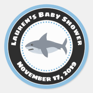 Shark Baby Shower Favor Stickers