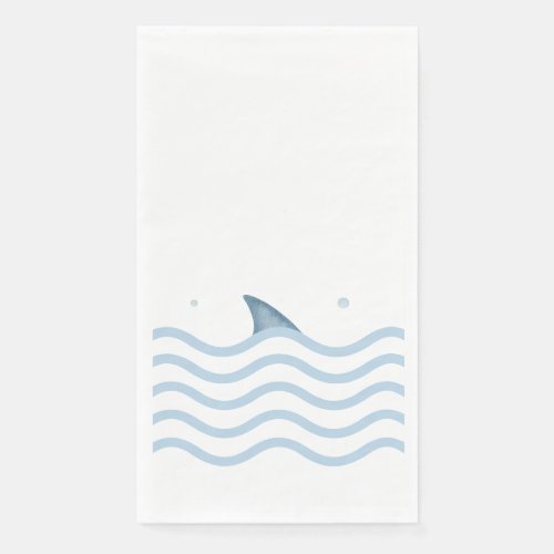 Shark Baby Shower Fin and Waves Paper Napkins