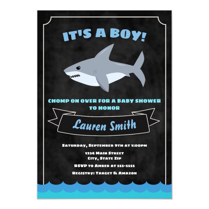 shark baby shower invitations