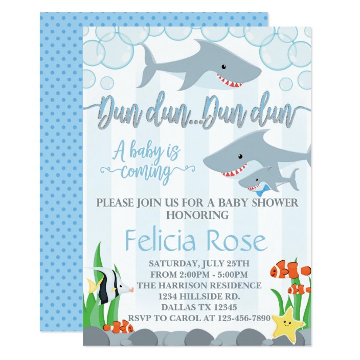 baby shark baby shower invitations