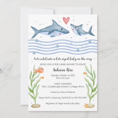 Shark Baby Shower Invitation Under the Sea Invite