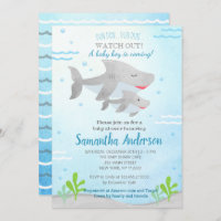 Shark Baby Shower Invitations for baby boy