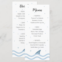Shark Baby Shower Menu with Shark Fin & Bubbles