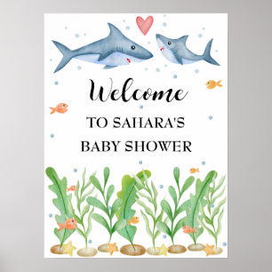 Shark Baby Shower Welcome Sign