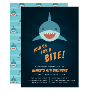shark birthday invitations zazzle