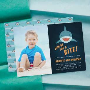 Shark Bait   Birthday Party Photo Invitation