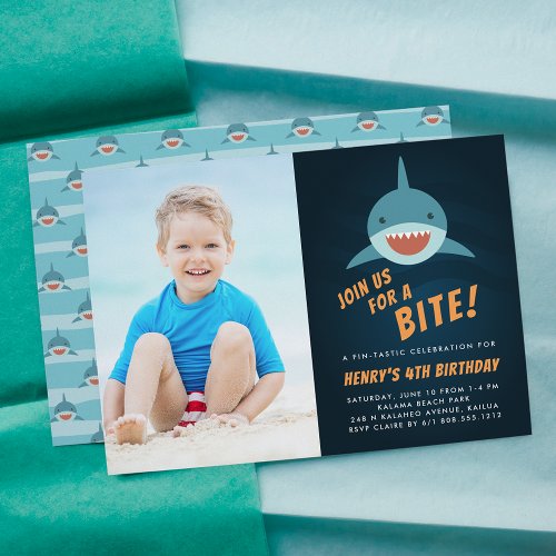 Shark Bait  Birthday Party Photo Invitation