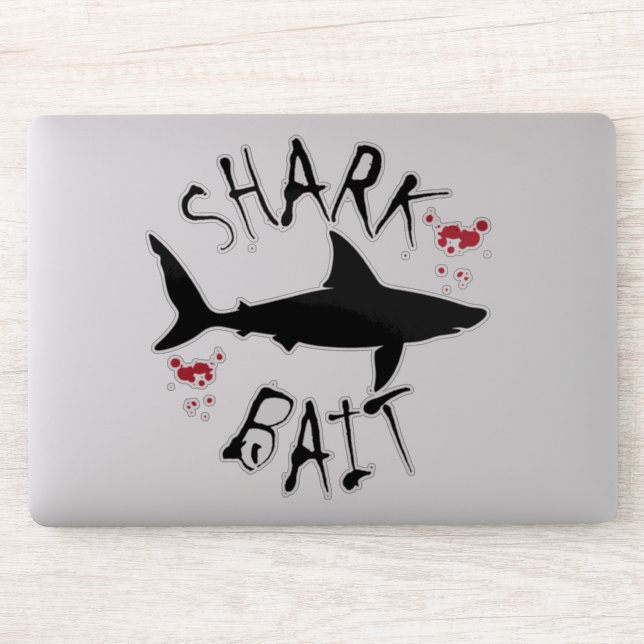 Shark Bait Funny Scuba Diving Blood Splatted Sticker (Computer)