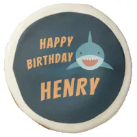 Shark Bait Personalized Birthday Party Sugar Cookie - Main Image