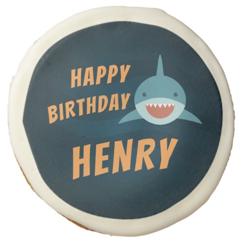 Shark Bait  Personalized Birthday Party Sugar Cookie