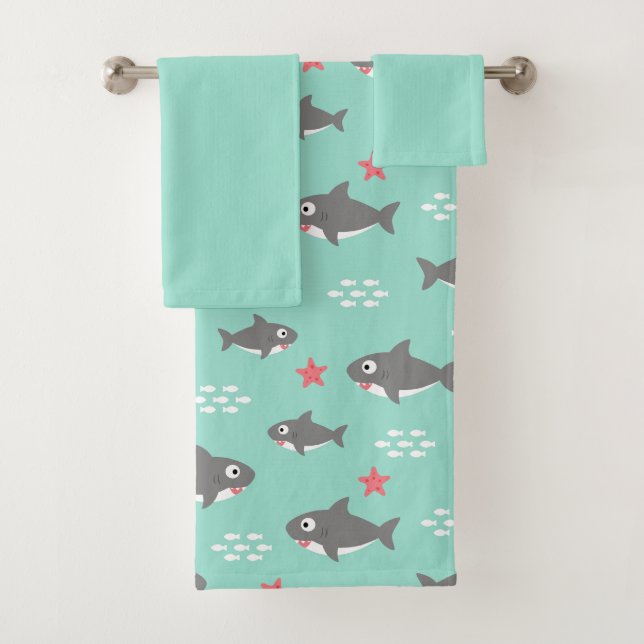 Shark Bath Towel Set (Insitu)