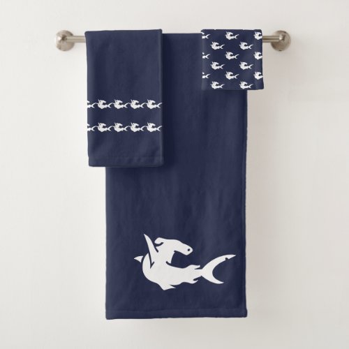 shark Bathroom Ocean Blue towel set