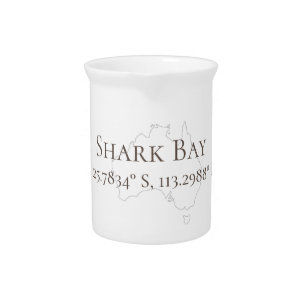 Shark Bay Australia Latitude & Longitude Beverage Pitcher