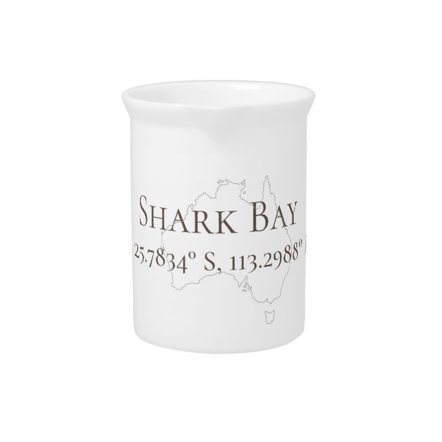 Shark Bay Australia Latitude & Longitude   Beverage Pitcher (Front)