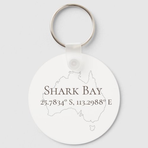 Shark Bay Australia Latitude  Longitude  Keychain