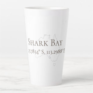 Shark Bay Australia Latitude & Longitude Latte Mug
