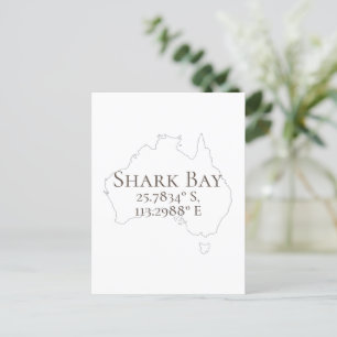 Shark Bay Australia Latitude & Longitude Postcard