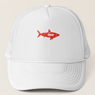 SHARK BIRTHDAY 1 Year Old 1st Birthday Toddler Trucker Hat