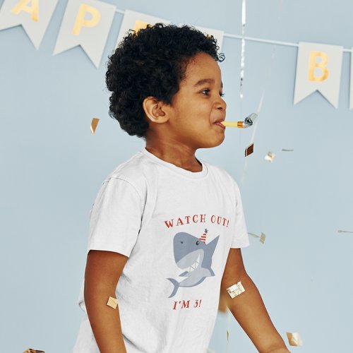 Shark Birthday Boy Watch Out Toddler T_shirt